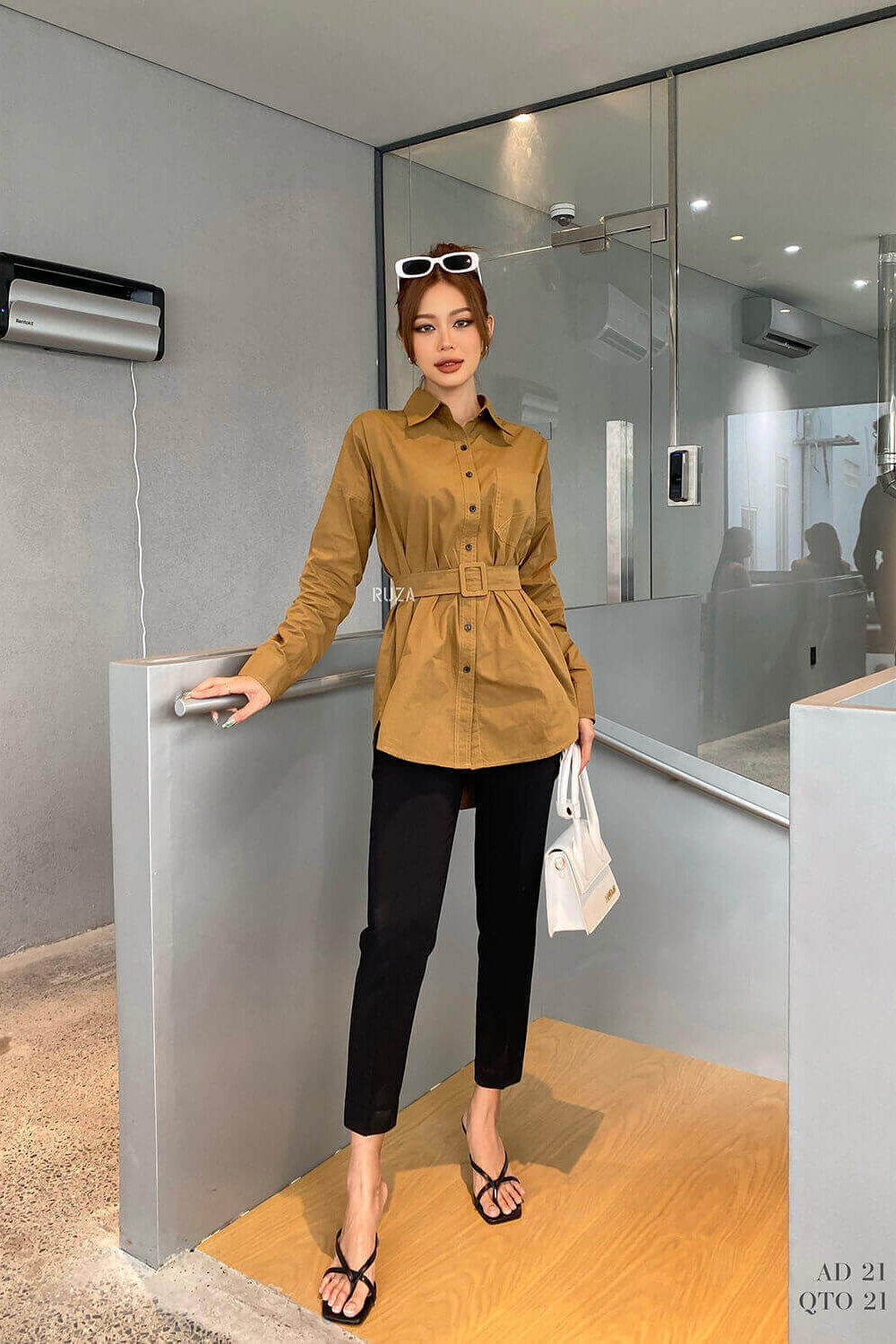 Sơ mi tay dai 21 24 rêu đậm-1