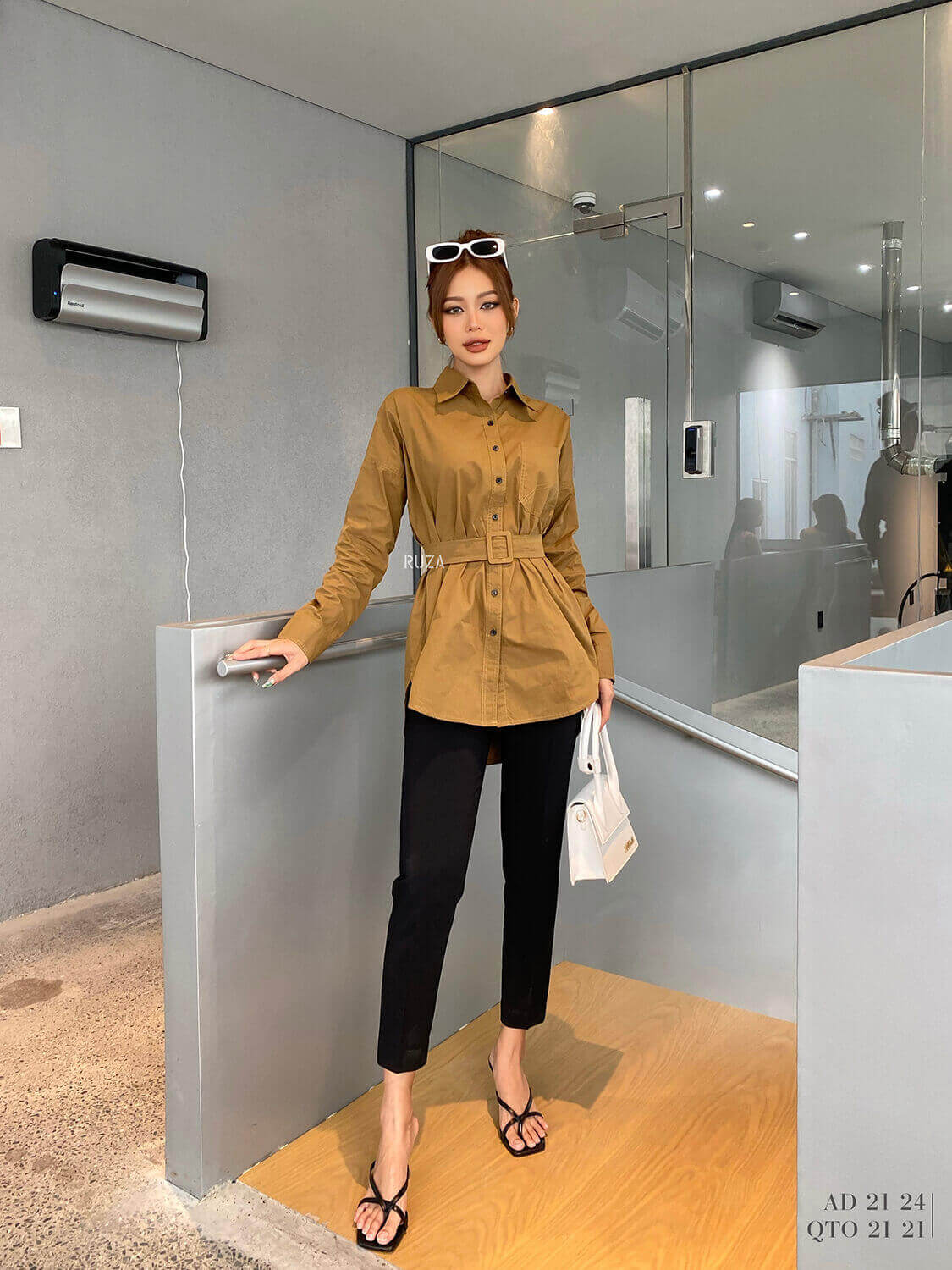 Sơ mi tay dai 21 24 rêu đậm-1