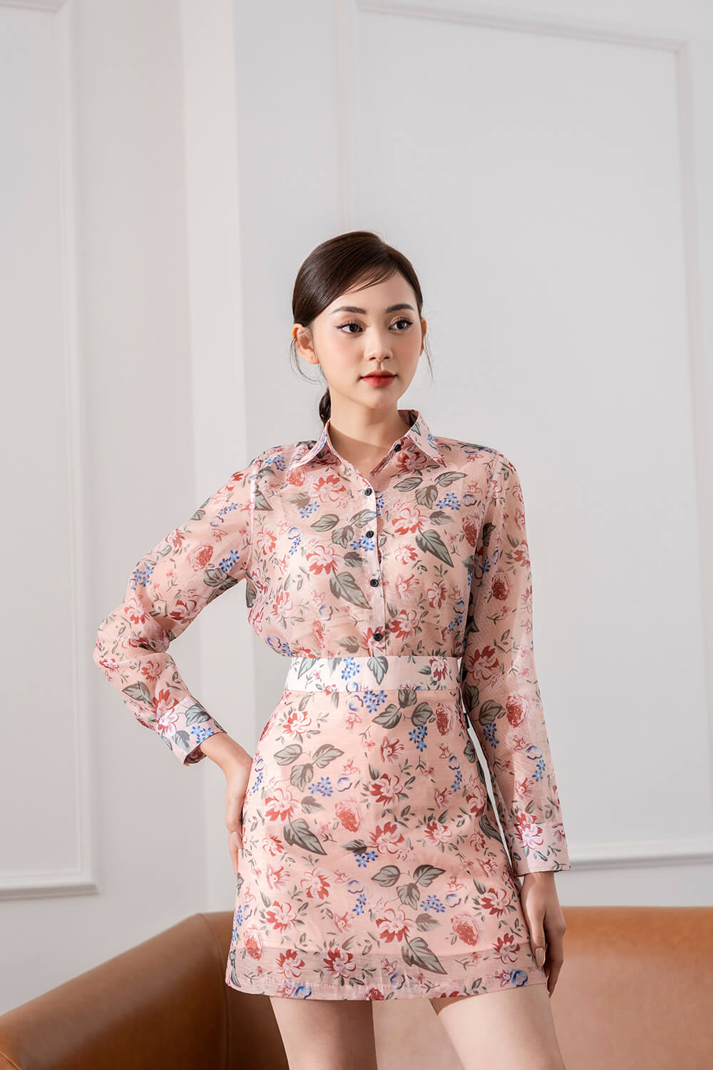 Váy chữ a 21 28 voan xước