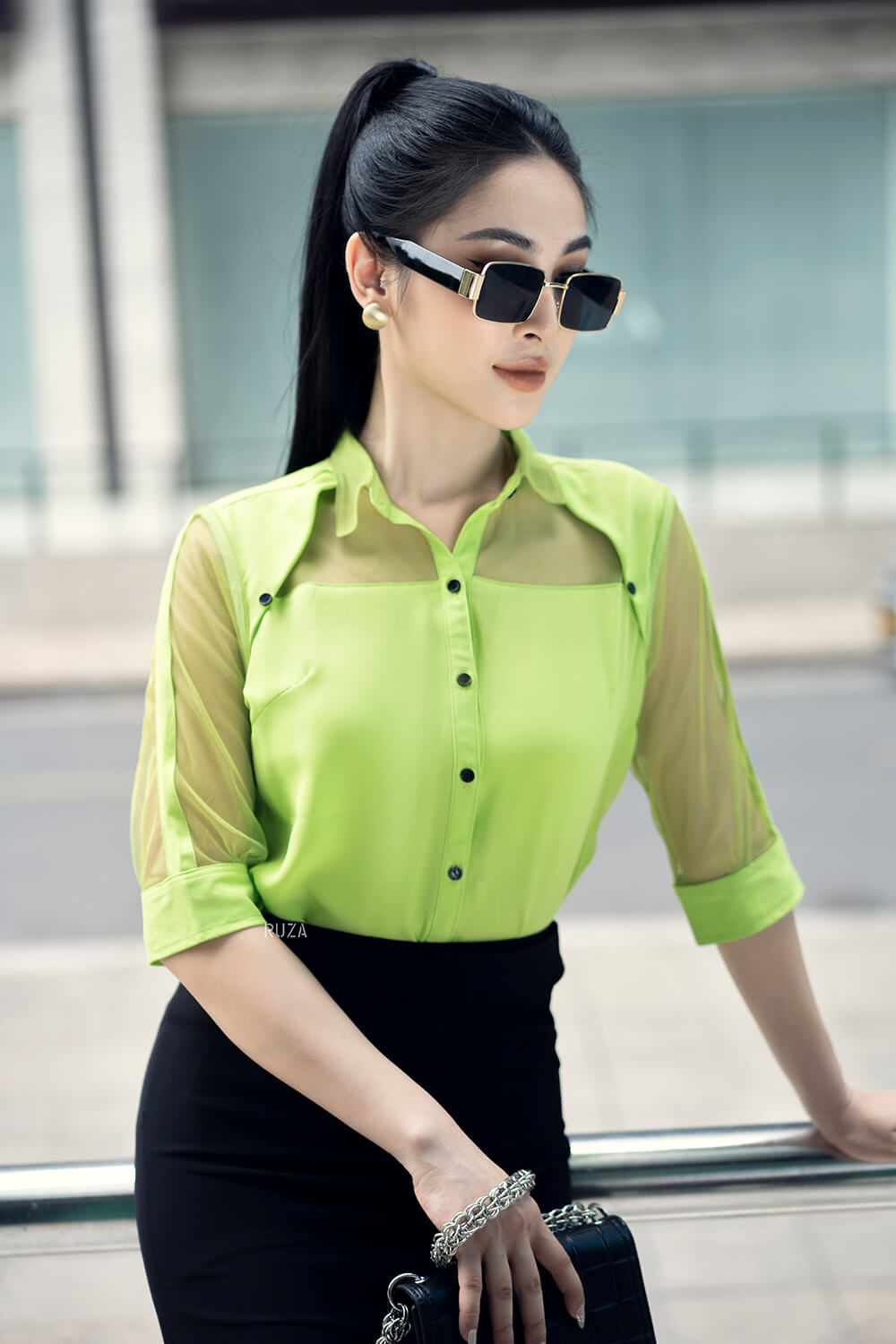 Sơ mi tay lơ AL 22 71 xanh s1