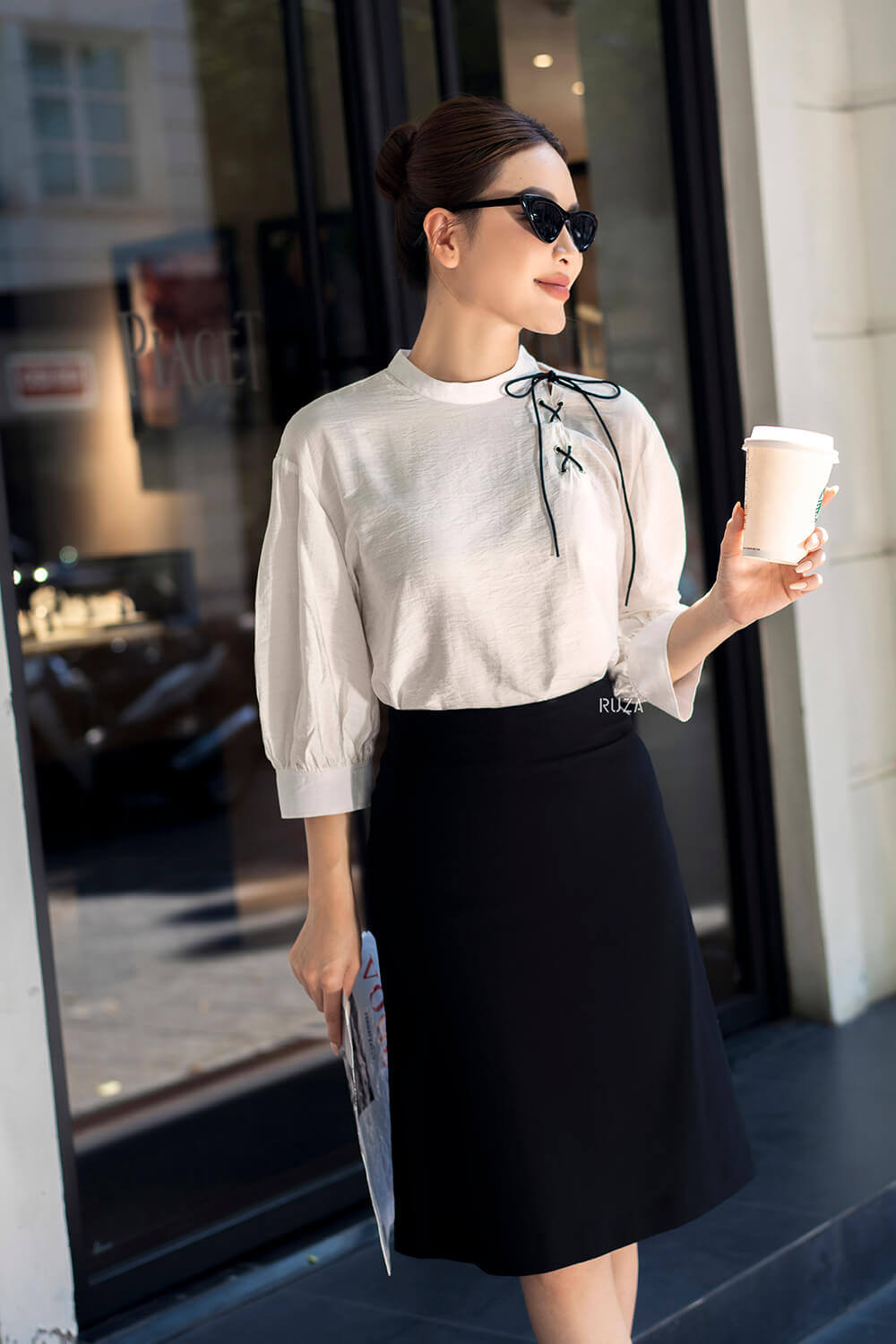 Sơ mi tay lỡ AL 22 75 trắng pic2