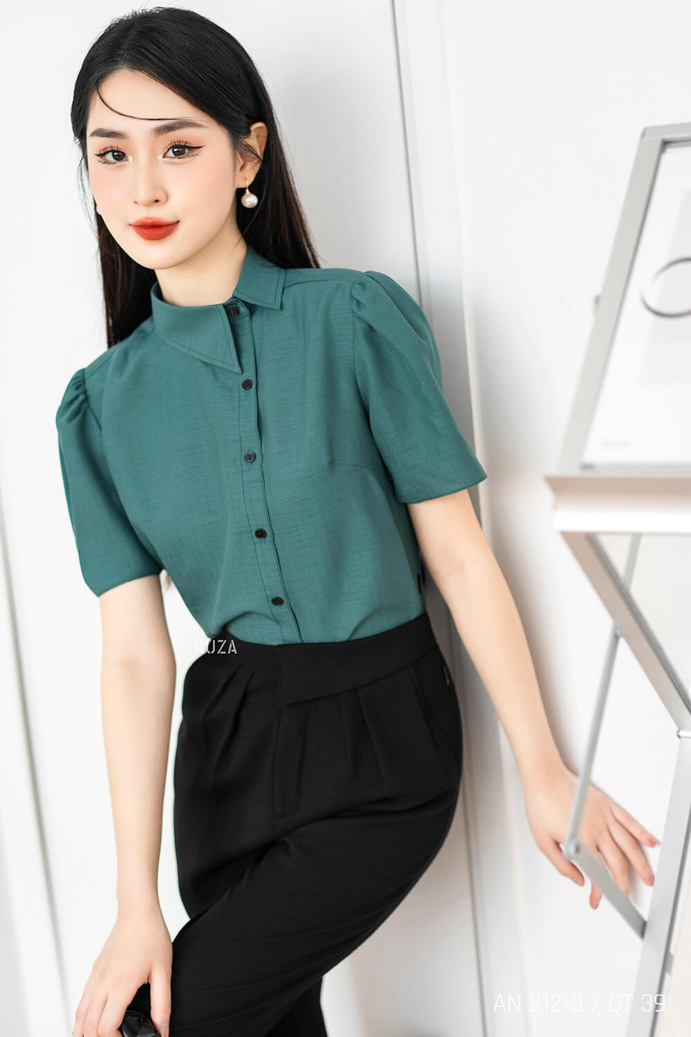 Áo sơ mi tay ngắn AN 212-3 xanh lá pc2