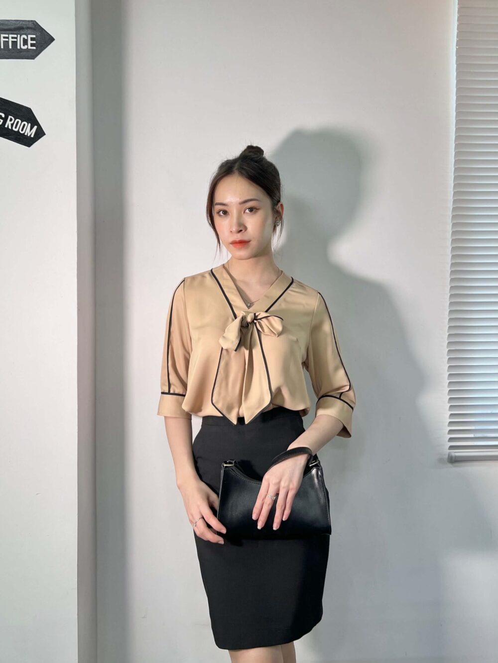 Áo sơ mi tay lỡ AL 042 117 da pc1
