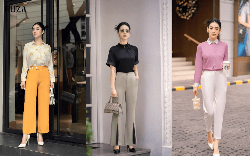 Mặc gì ngày Tết vừa thanh lịch, may mắn dành cho nàng công sở 6 Mặc áo sơ mi phối quần tây