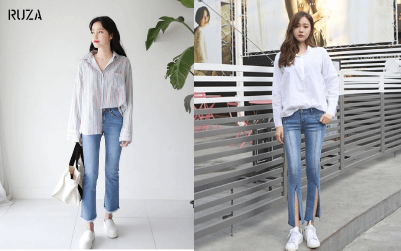 Mặc gì ngày Tết vừa thanh lịch, may mắn dành cho nàng công sở 5 Mặc áo sơ mi phối quần jeans