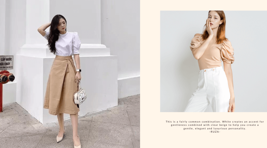 Màu be (Beige) là màu gì? Cách Mix & Match màu be đẹp 8 Phối với màu trắng