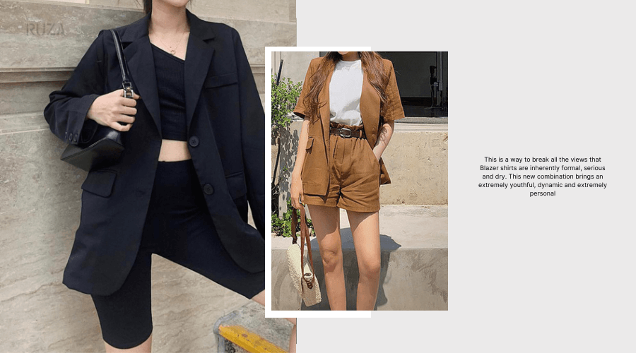 Mix áo Blazer với quần short