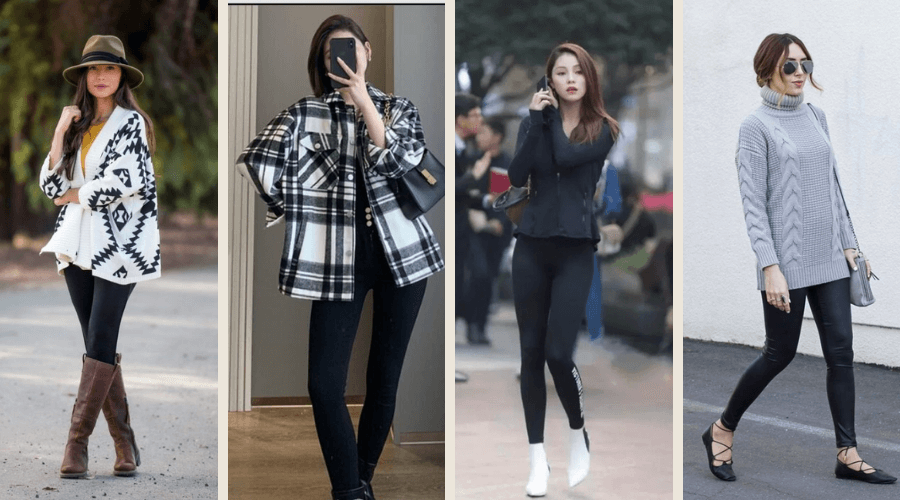 Basic là gì? Tìm hiểu về phong cách thời trang basic 7 Áo len đen kết hợp quần legging đen
