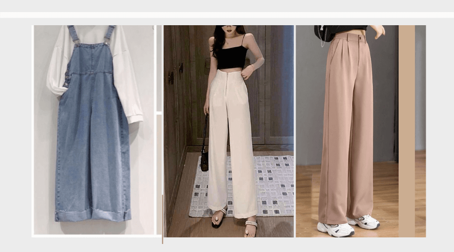 Các mẫu quần ống rộng hiện nay