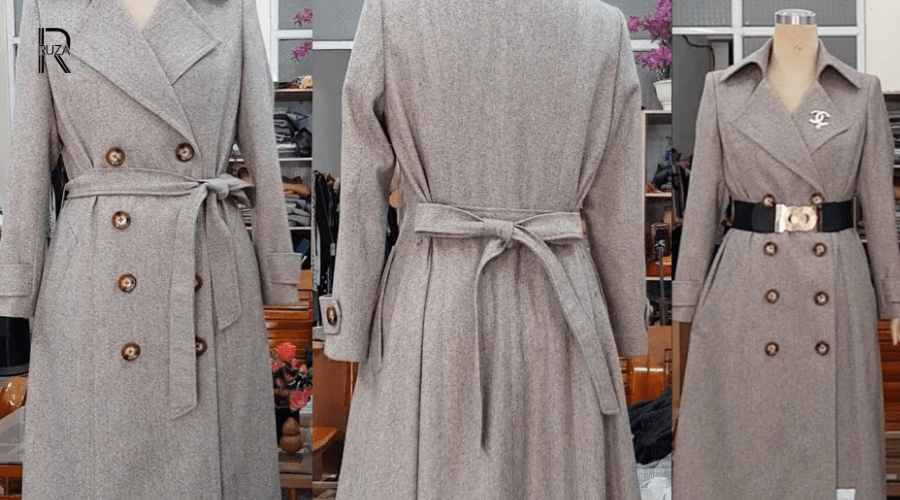 Thắt nơ sau lưng cho áo khoác dạ