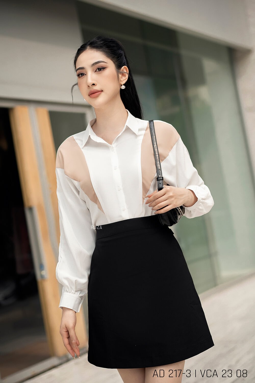 Áo sơ mi tay dài AD 217-3 trắng pc1
