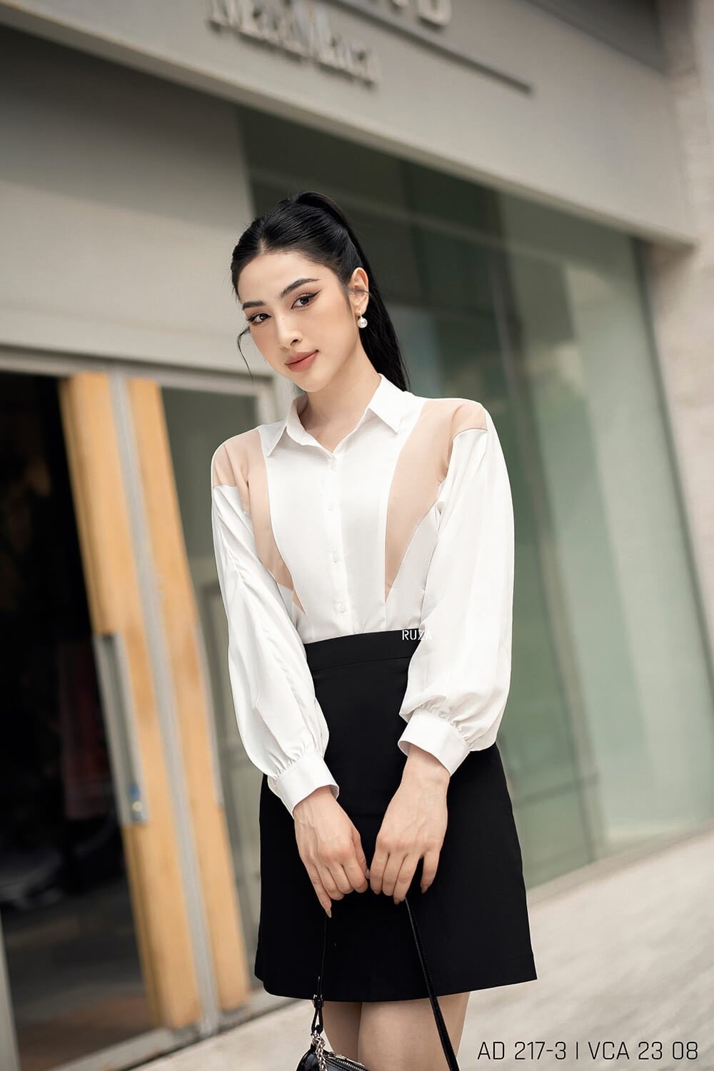 Áo sơ mi tay dài AD 217-3 trắng pc2