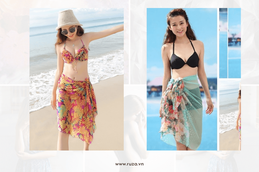 Lễ 30/4 mặc gì đi chơi để gây sự chú ý và tạo ấn tượng? 7 Mix bikini với khăn choàng