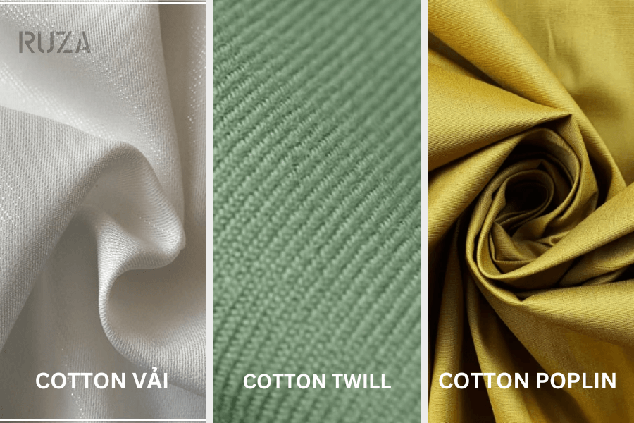 Vải cotton là gì? Ưu nhược điểm và các loại vải cotton hiện nay 4 Các loại vài cotton: Cotton vải - cotton twill - cotton poplin