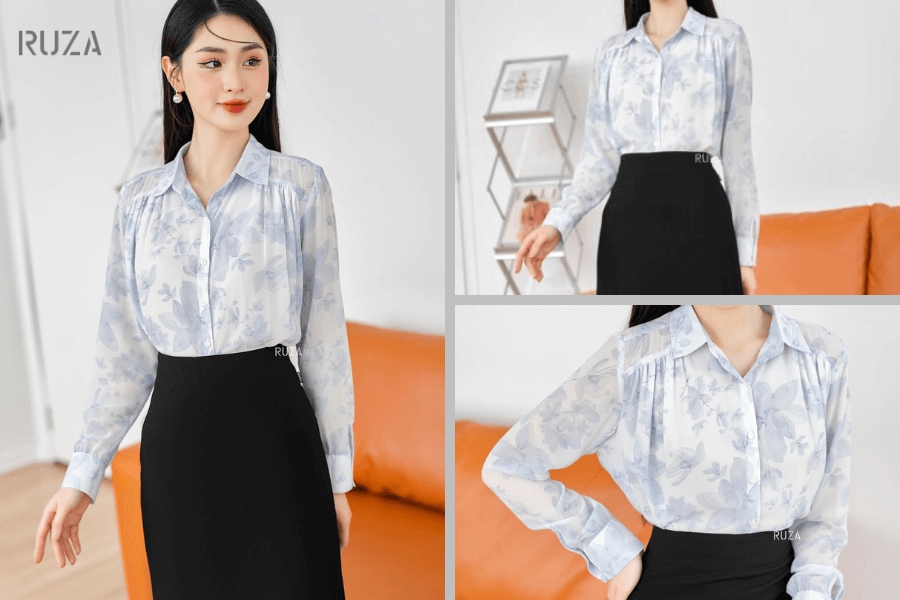 Phối màu xanh pastel vói đen