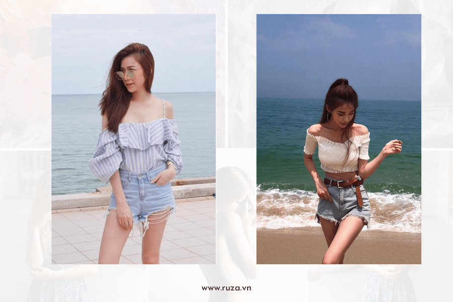 Lễ 30/4 mặc gì đi chơi để gây sự chú ý và tạo ấn tượng? 5 Quần short kế hợp với áo trễ vai