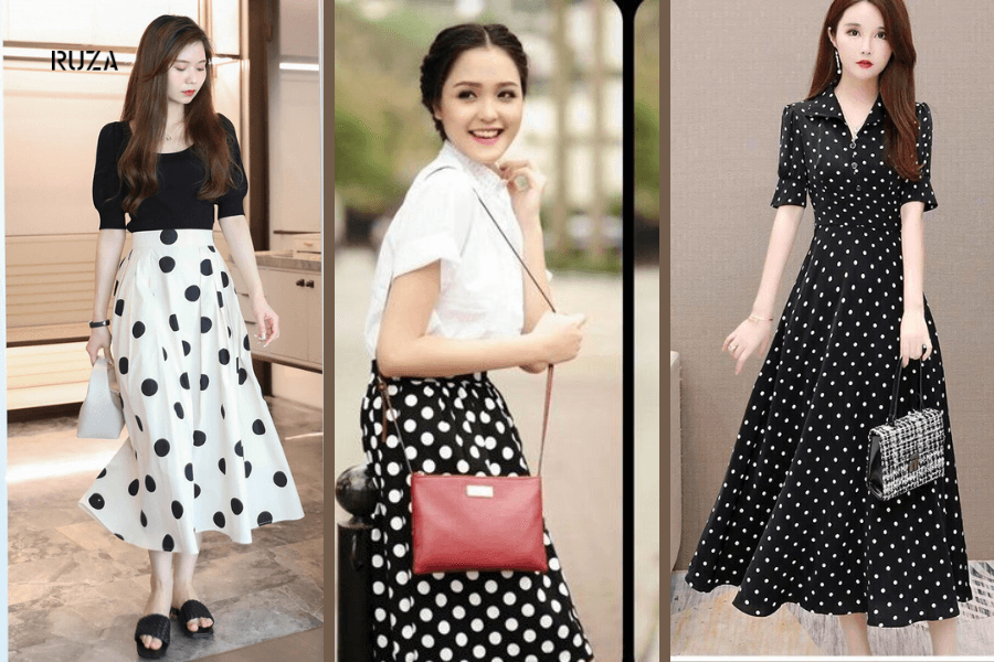 Spotlight Là Gì? Bí Quyết Chiếm Trọn Spotlight Trong Thời Trang 5 Váy đầm suông hợp với chấm bi