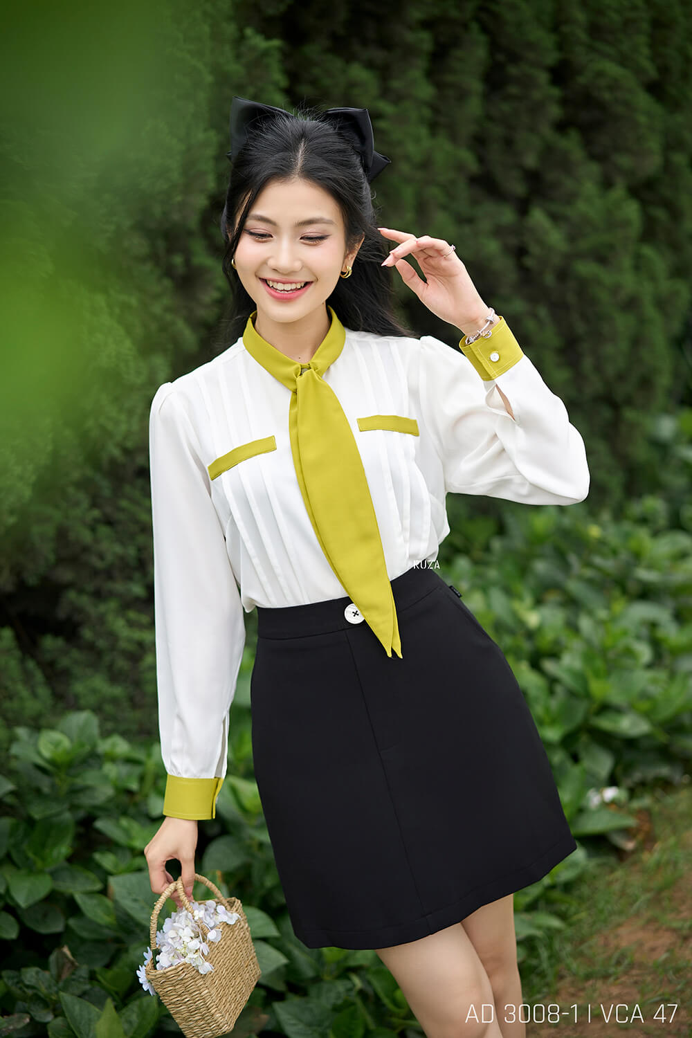 Áo sơ mi tay dài AD 3008-1 trắng pc3
