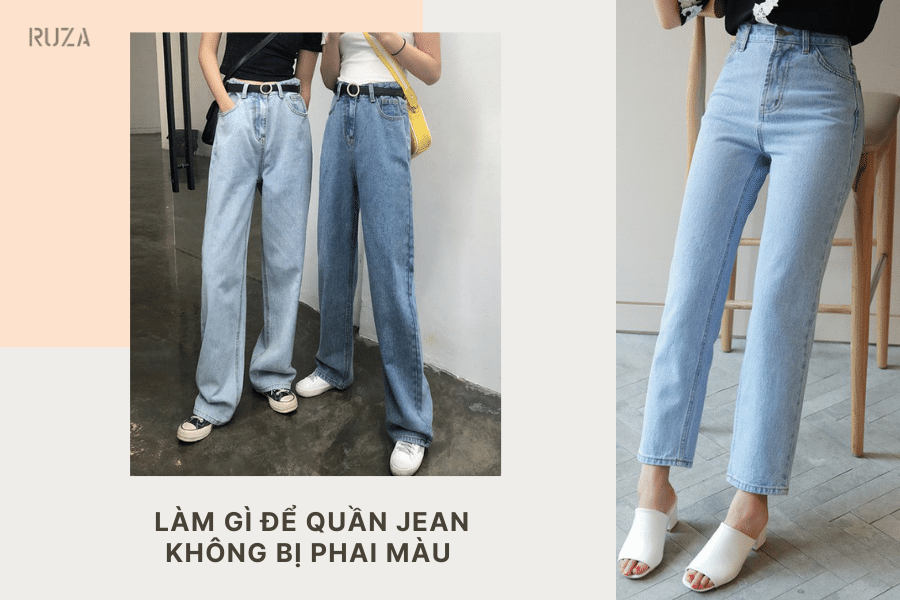 Làm gì để quần jean không bị phai màu?