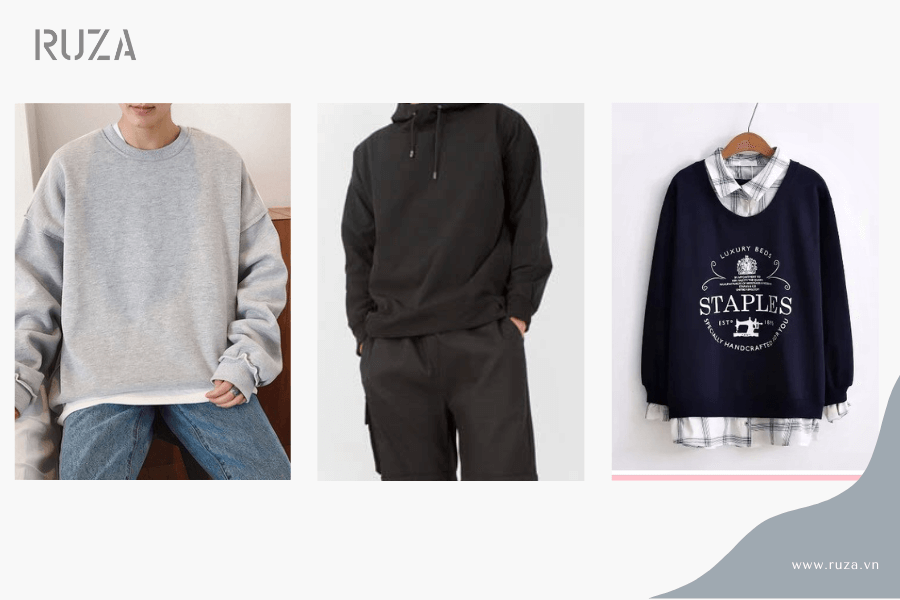 15+ cách phối đồ với áo hoodie không mũ cực xịn 8 Phối áo hoodie không mũ nam: Quần jeans, quần short, áo sơ mi