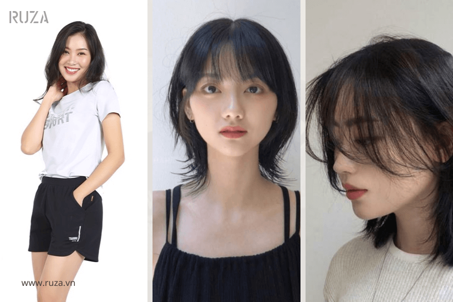 Cách phối đồ với tóc mullet nữ cực đẹp dành cho nàng 4 Phối đồ với tóc mullect: Quần tây - Áo hai dây - Quần jean