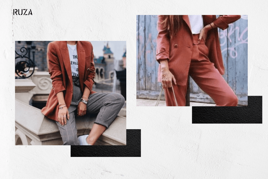 Sweatshirt phối với blazer