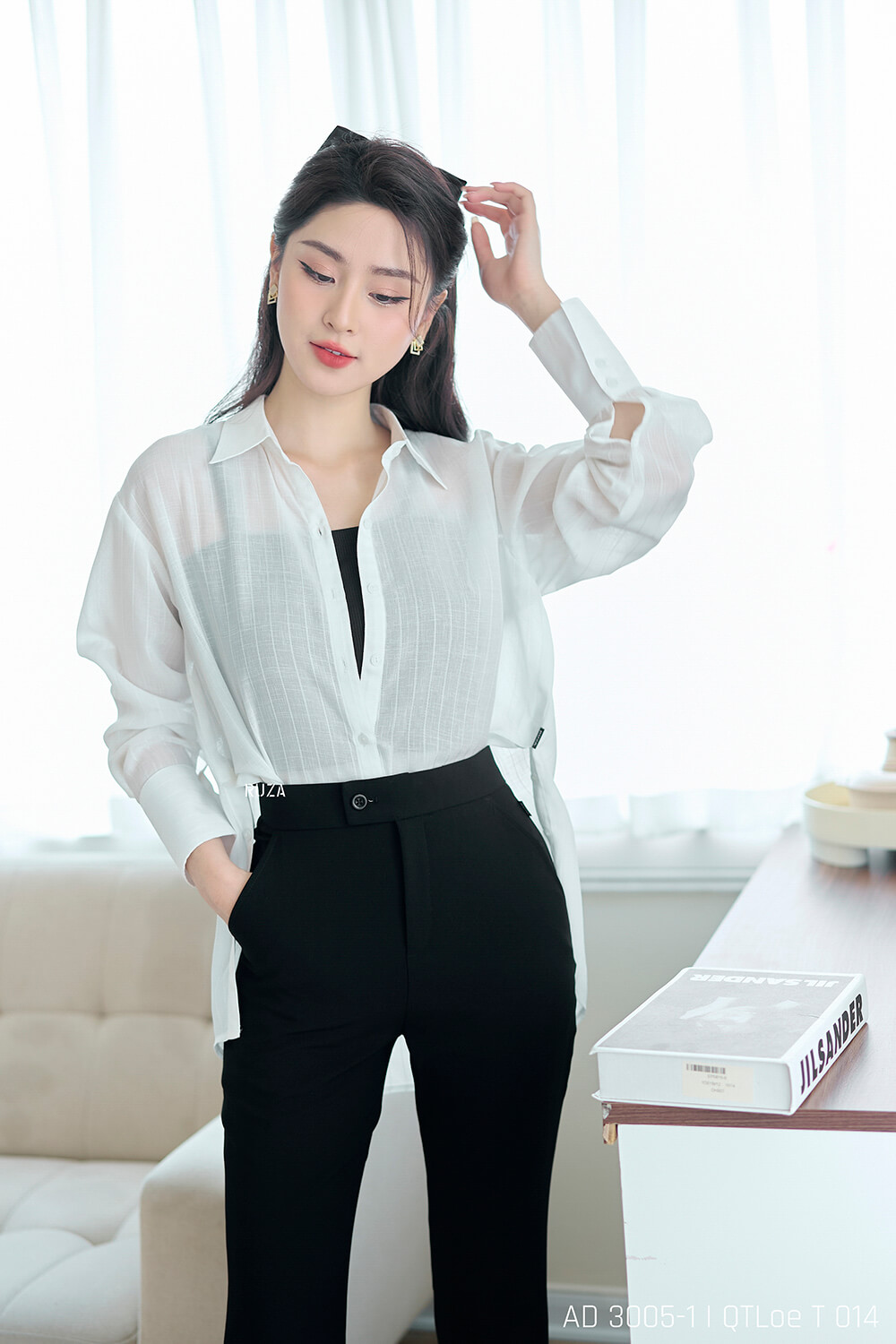 Áo sơ mi AD 3005-1 trắng pc1