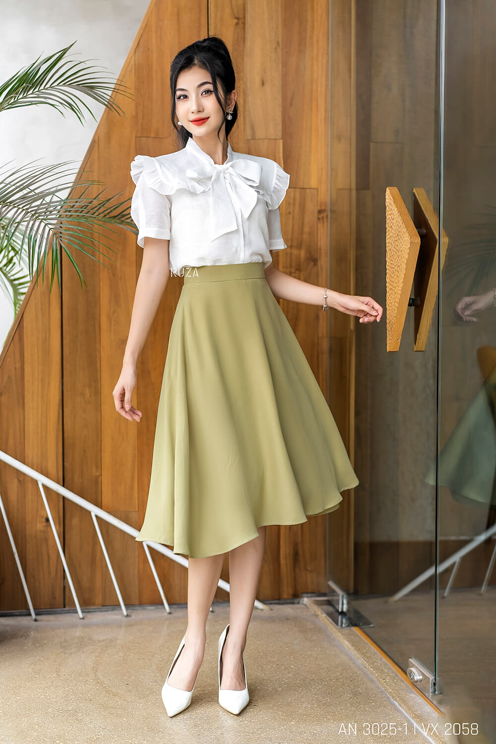 Áo sơ mi tay ngắn AN 3025-3 trắng