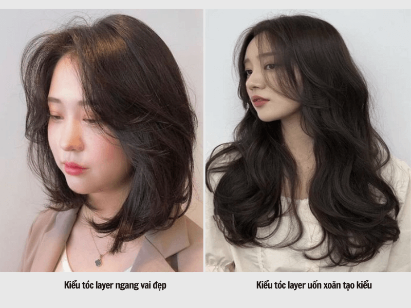 Top 30+ Kiểu Tóc Layer Nữ Đẹp Trẻ Trung Hợp Khuôn Mặt Nhất 2023 6 Tóc layer ngang vai - Tóc layer uốn xoăn
