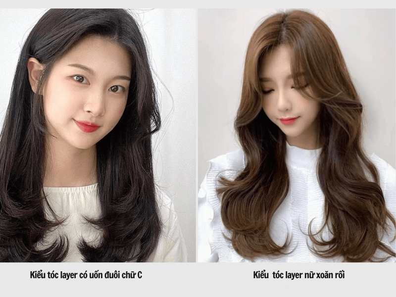 Top 30+ Kiểu Tóc Layer Nữ Đẹp Trẻ Trung Hợp Khuôn Mặt Nhất 2023 10 Tóc layer chữ C - Tóc layer xoăn sóng lơi