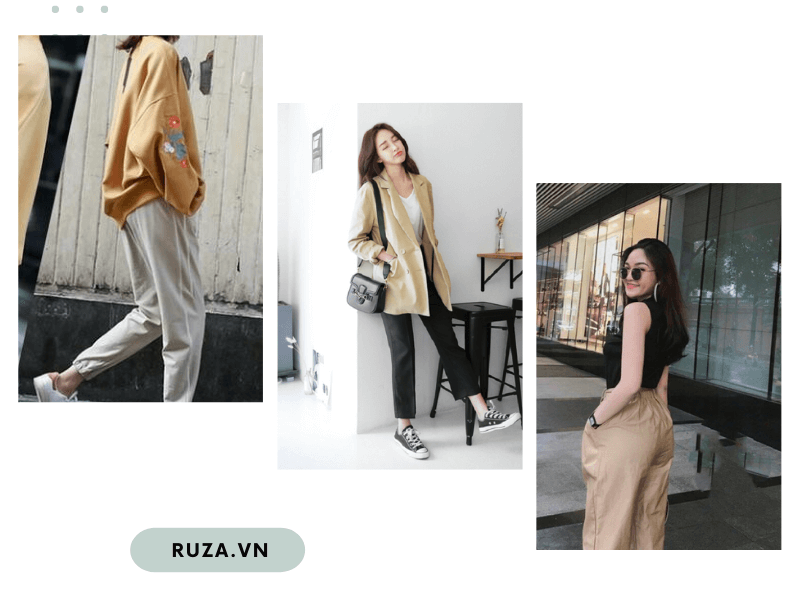 Quần Baggy Hợp Với Dáng Người Nào Vừa Xinh Vừa Sang Trọng 10 Phối quần Baggy với áo hoodie, thun 3 lỗ và blazer