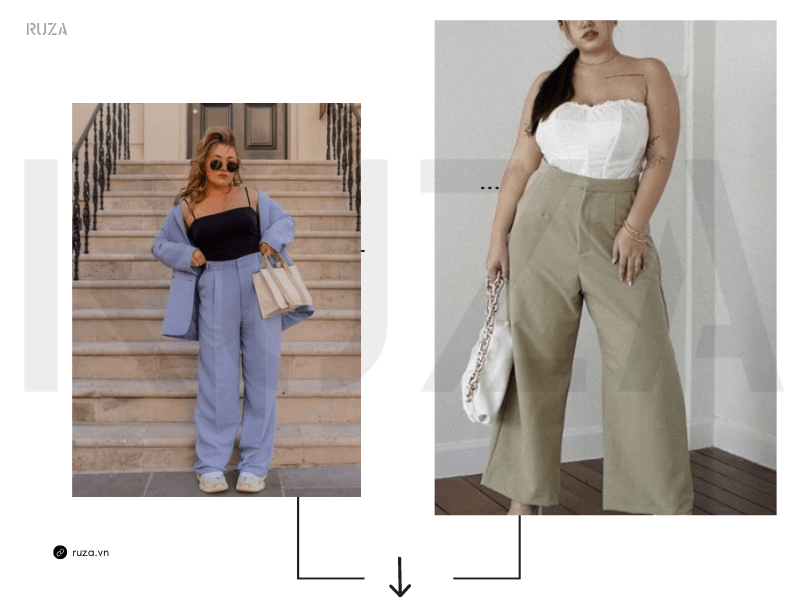 Chubby Là Gì? Mẫu Thời Trang Dành Cho Nàng Mũm Mĩm 11 Chọn trang phục với quần ống đứng cho nàng chubby