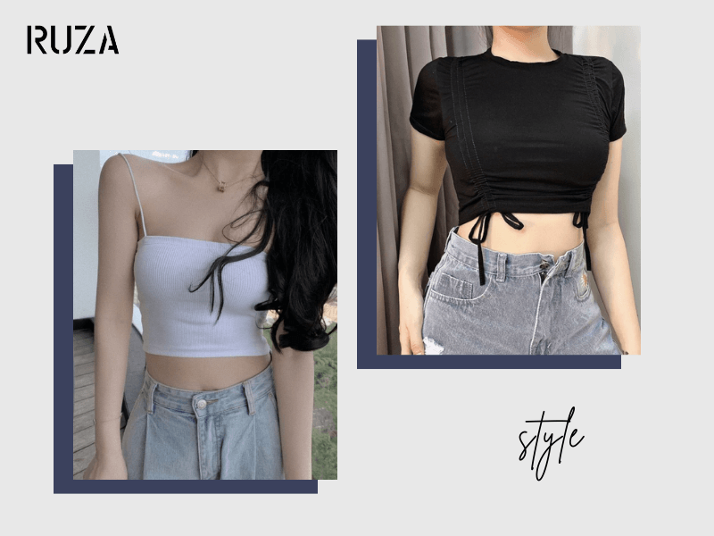 Áo Croptop là gì? 10+ kiểu áo croptop đẹp và cách phối 6 Áo Crotop 2 dây - rút dây