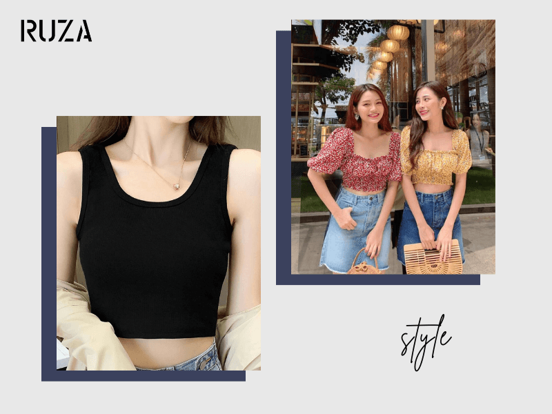 Áo Croptop là gì? 10+ kiểu áo croptop đẹp và cách phối 7 Áo Crotop sát nách - hoa nhí