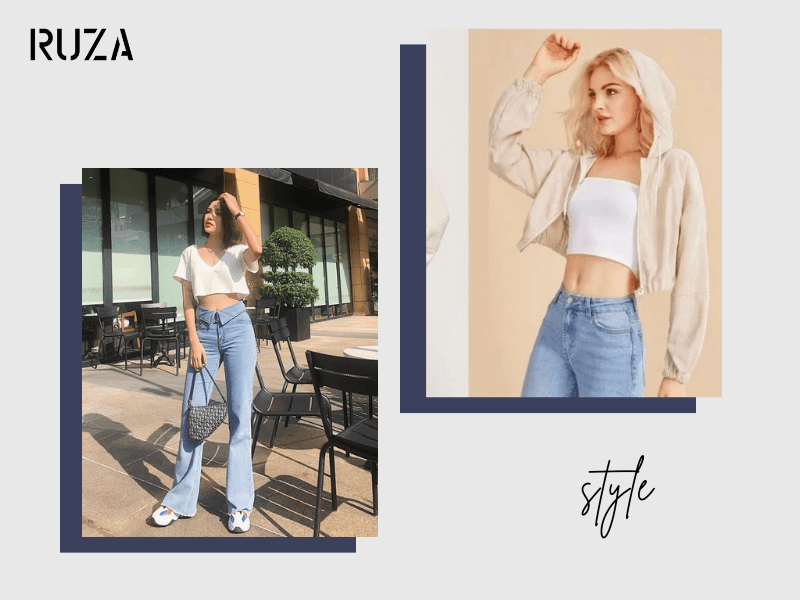 Áo Croptop là gì? 10+ kiểu áo croptop đẹp và cách phối 10 Phối đồ với áo croptop với quần jean - áo khoác