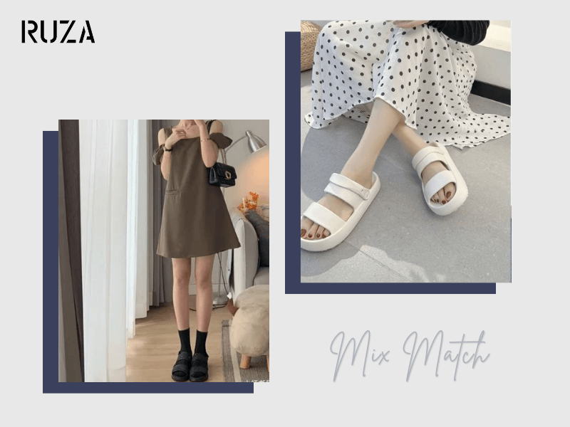 Phối đồ với dép bánh mì nữ cực độc đáo và thời thượng 5 Đầm maxi với dép bánh mì nữ