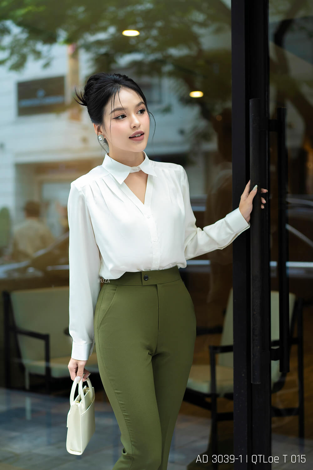 Áo sơ mi tay dài AD 3039-1 trắng pc2