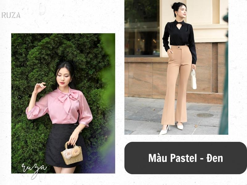 Chọn màu pastel và đen