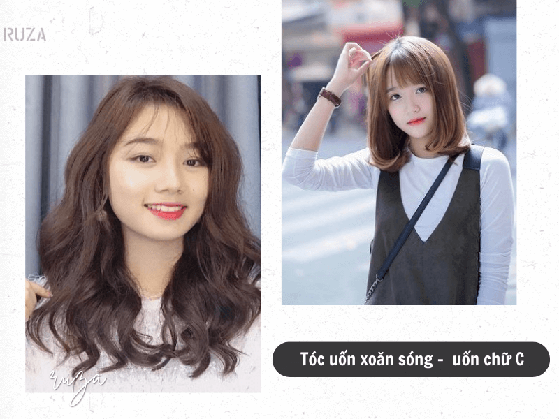 Mặt Tròn Để Tóc Gì? 31+ Kiểu Tóc Đẹp Cho Nàng Mặt Tròn 3 Tóc uốn xoăn sóng nước - Tóc uốn chữ C