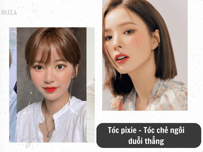Mặt Tròn Để Tóc Gì? 31+ Kiểu Tóc Đẹp Cho Nàng Mặt Tròn 17 Tóc pixie - Tóc chẻ ngôi duỗi thẳng