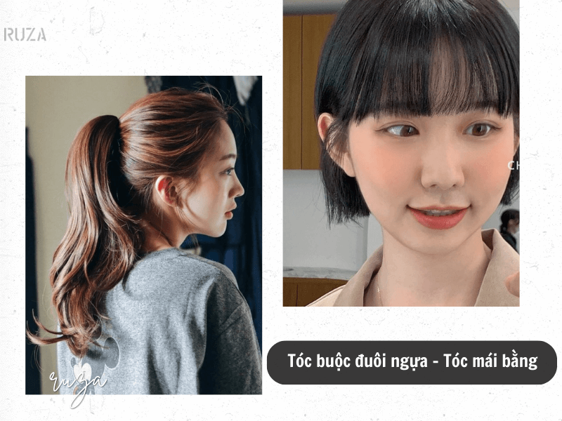 Mặt Tròn Để Tóc Gì? 31+ Kiểu Tóc Đẹp Cho Nàng Mặt Tròn 10 Tóc buộc đuôi ngựa - Tóc mái bằng