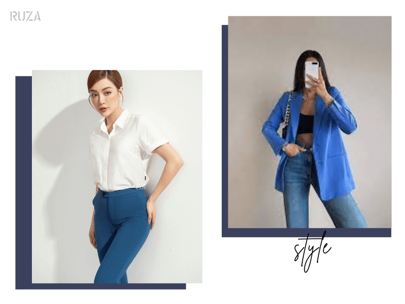 Tìm Hiểu Về Màu Xanh Dương Và Bí Quyết Phối Đồ Thời Trang 10 Phối quần tây - xanh áo khoác xanh dương