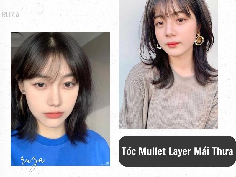 10+ Kiểu Tóc Mullet Layer Nữ Cá Tính, Năng Động 6 Tóc mullet layer kết hợp mái thưa