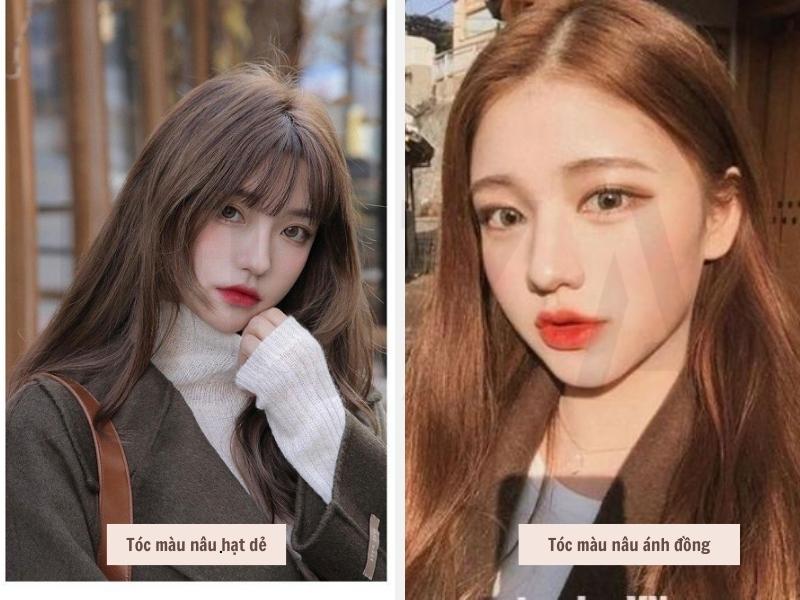 Top 21+ Màu Tóc Cho Da Ngăm Cực Xinh Cho Nữ 3 Tóc màu nâu hạt dẻ - màu nâu ánh đồng