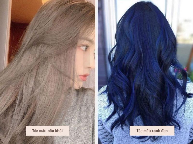 Top 21+ Màu Tóc Cho Da Ngăm Cực Xinh Cho Nữ 7 Tóc màu nâu khói - màu xanh đen