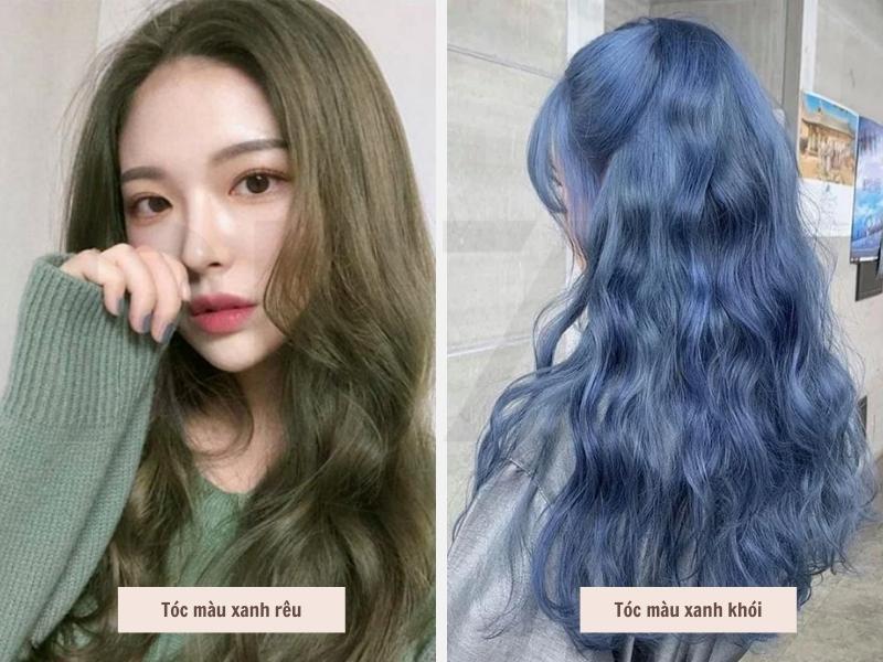 Top 21+ Màu Tóc Cho Da Ngăm Cực Xinh Cho Nữ 8 Tóc màu xanh rêu - Màu xanh khói