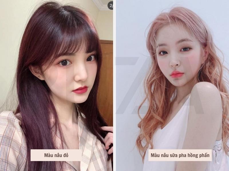 Top 20 Màu Tóc Sáng Da "Chất Lừ" Giúp Bạn Trẻ Trung, Cá Tính 7 Màu tóc nâu đỏ - Nâu sữ a pha hồng phấn