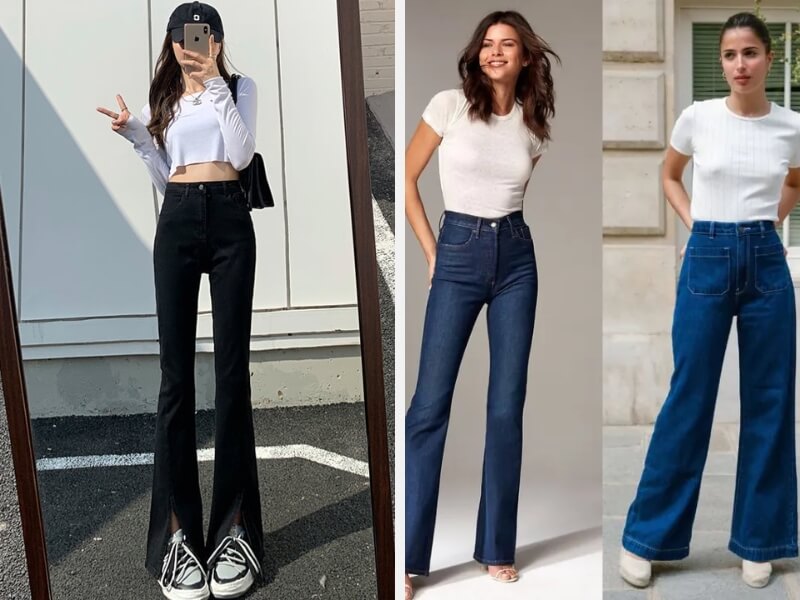Quần Ống Loe Đen Phối Với Áo Gì? Mẹo Mix Đồ Sành Điệu 4 Phối quần ống loe với áo crotop - áo thun