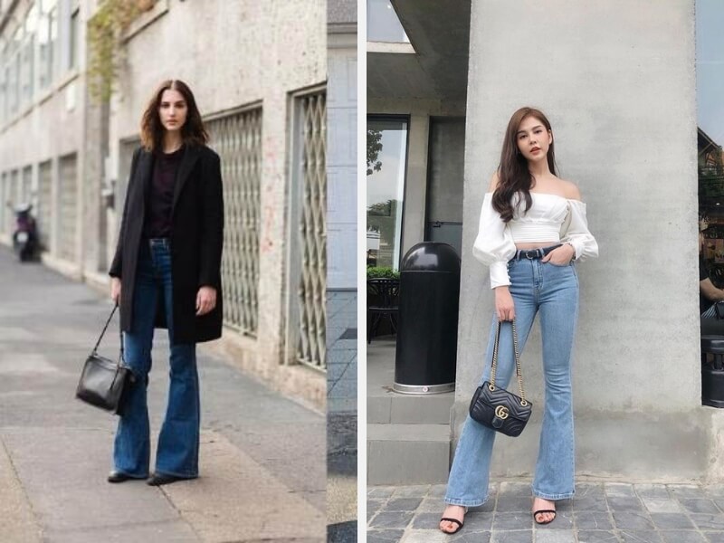 Quần Ống Loe Đen Phối Với Áo Gì? Mẹo Mix Đồ Sành Điệu 6 Phối quần ống loe với áo blazer - áo 2 dây