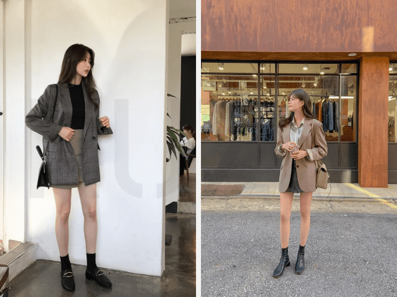 10+ Cách Phối Đồ Mùa Đông Cho Nữ Vừa Ấm Áp, Thời Trang 13 Chân váy, áo len và blazer